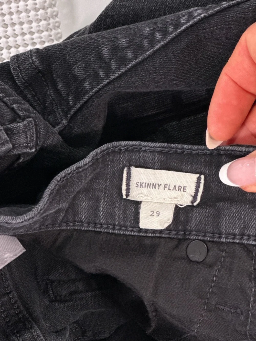 Madewell Women’s High Rise Skinny Flare Jeans Black Size 29 - Picture 7 of 16